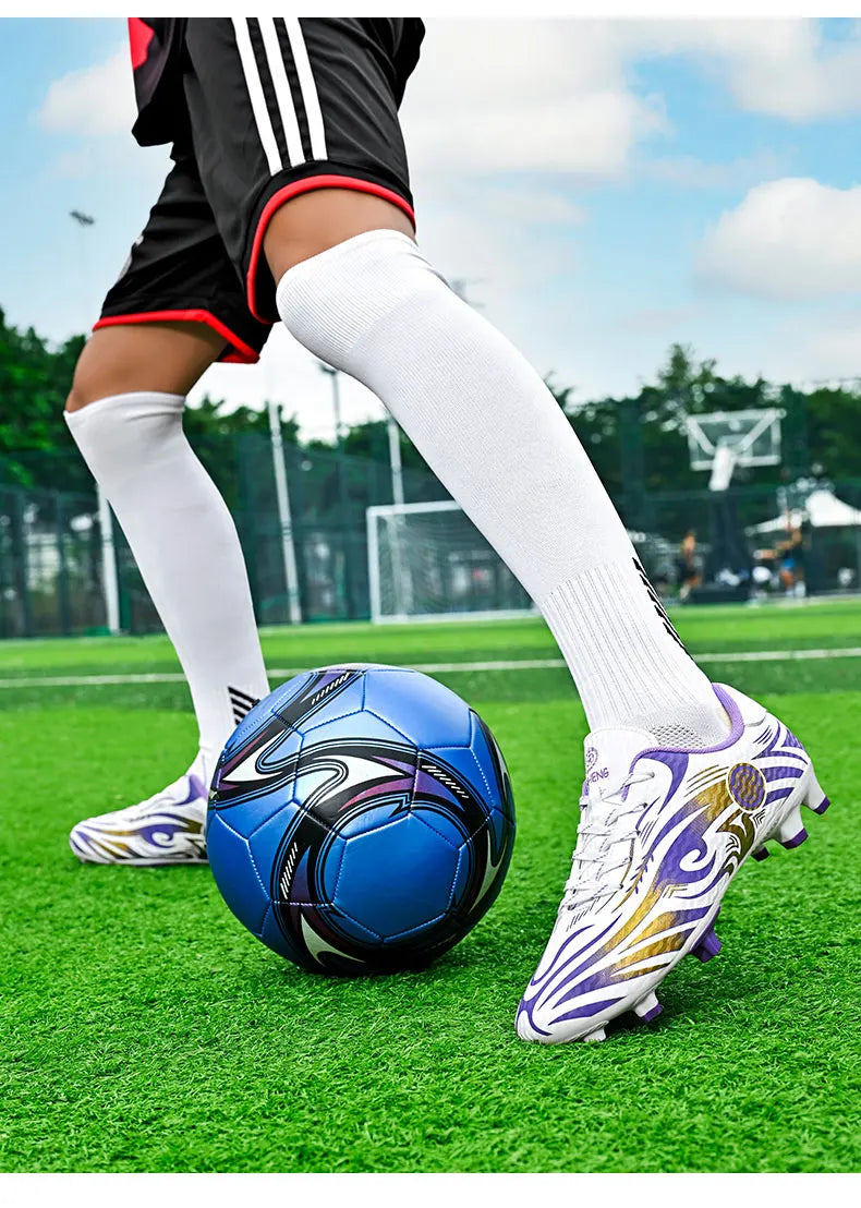 Original Soccer Cleats Man Training Shoes Outdoor Non-slip Children's Football Shoes Long Spikes Men's Futsal Shoes Size 32-45