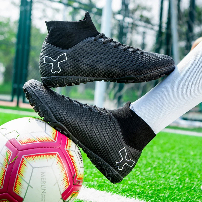 Chaussures de football de qualité pour hommes, chaussures de football résistantes pour garçons, chaussures de football légères pour enfants, baskets d'entraînement de futsal, crampons de football