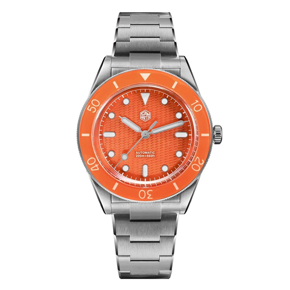 San Martin Official 39mm Guilloche MOP Dial Miyota 90S5 Sport Watch Automatic Mechanical Sapphire Bezel 20 ATM Luminous SN0151