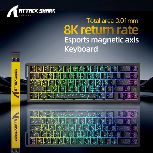 ATTACK SHARK X68HE Magnetic Switch Gaming Keyboard 8KHz Rapid Trigger Mechanical Keyboard | FREEWOLF F68/F68 Pro Wired & Wireless Magnetic Gaming Keyboard
