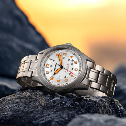 BERNY Full Titanium Automatic Watches for Men Super Luminous Sapphire Mechanical Field Watch Date 10ATM Sports Easy Read