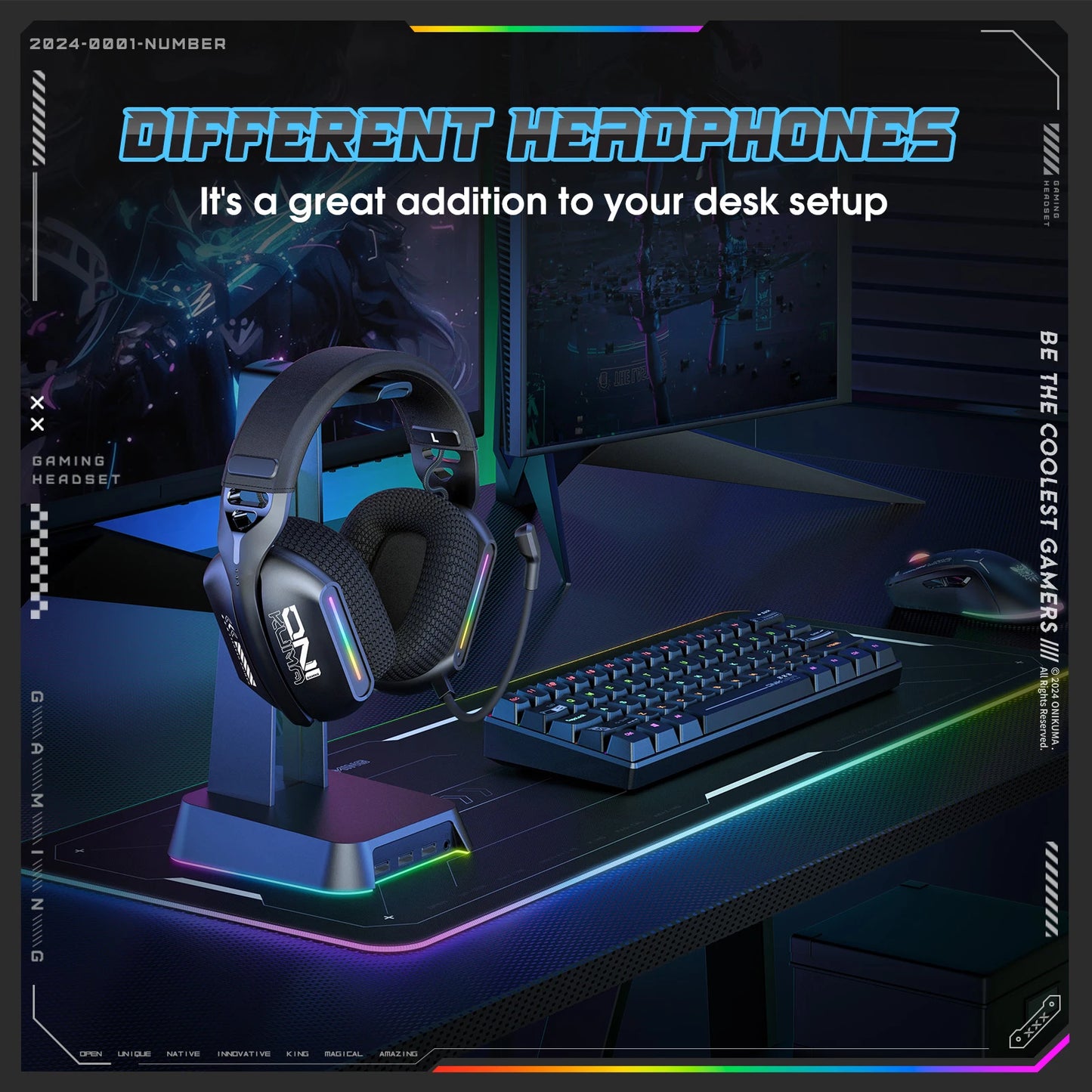 Cuffie gaming wireless Onikuma GT808 RGB – Bluetooth 5.3, 2.4GHz e 3.5mm con microfono
