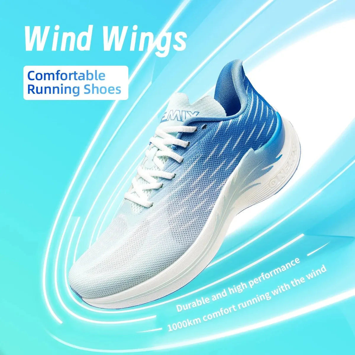 Onemix 2026 Wind Wings atmungsaktive Speed-Laufschuhe für Herren, Marathon-Sportschuhe, lässige Damen-Sportschuhe, leichte Herren-Outdoor-Schuhe fürs Seilspringen