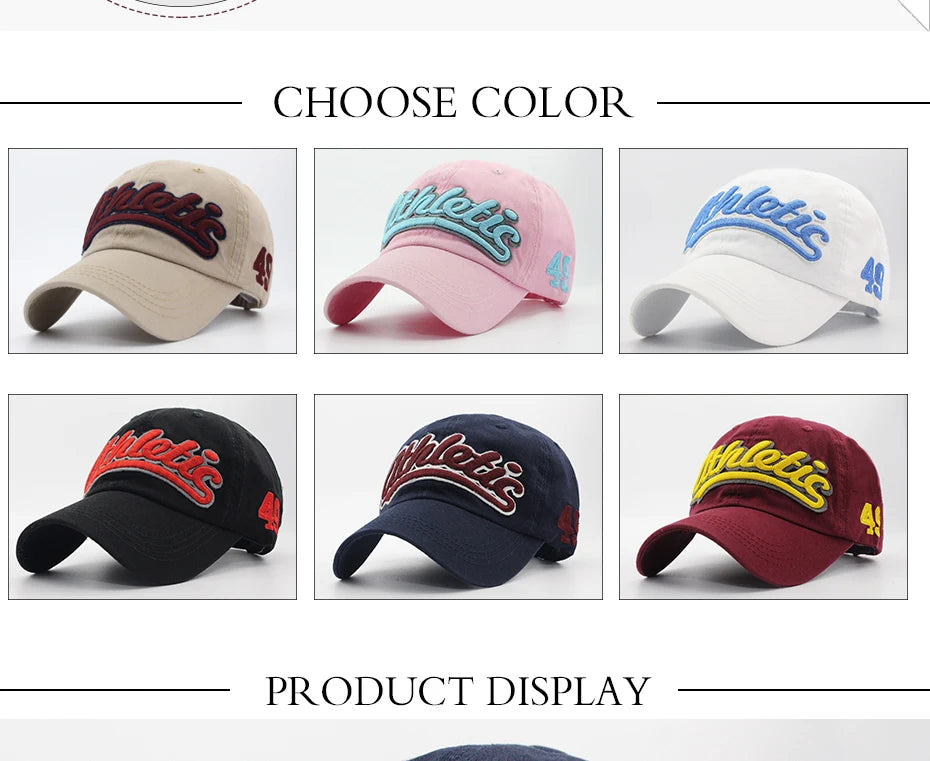 Baseballkappe mit großer Buchstabenstickerei für Herren, Sommer, Freizeit, Damenmode, Snapback, Baumwollkappen, Schirm, Hip-Hop-Mütze, Herbst, verstellbar