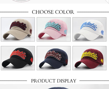 Baseballkappe mit großer Buchstabenstickerei für Herren, Sommer, Freizeit, Damenmode, Snapback, Baumwollkappen, Schirm, Hip-Hop-Mütze, Herbst, verstellbar