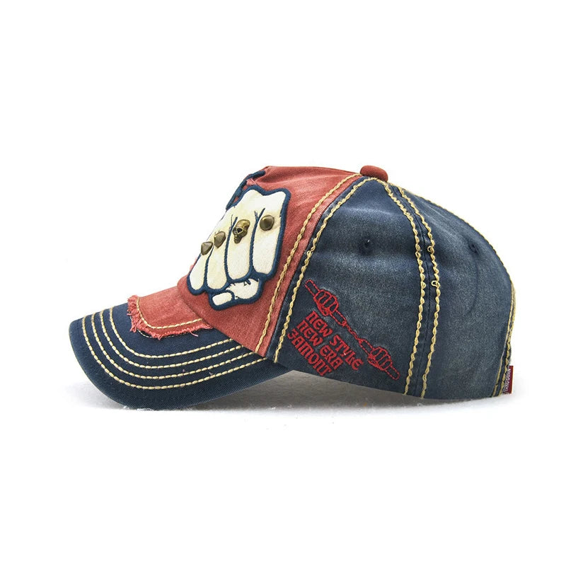 Boné de Basebol de Moda para Desporto e Ar Livre, Boné Casual de Sol, Gorras Hip Hop, Tamanho Único Ajustável Unissexo, Patch de Punho com Rebites