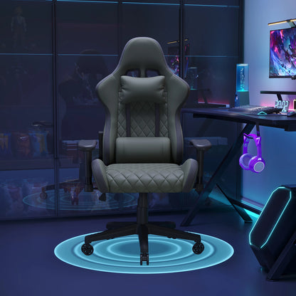 Ergonomic Gaming Chair with LED RGB Lights, Adjustable Gamer Chair with Lumbar Massage Support, Reclining Computer Chair for Teens & Adults