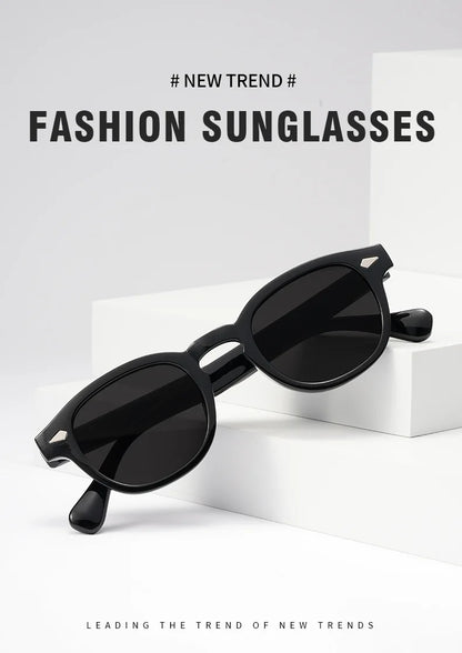 JNPCXI Vintage Round Sunglasses Women Men Retro Rivet Blue Gradient Female Sun Glasses UV400