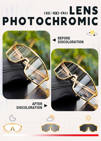 KAPVOE Pánské a dámské brýle na silniční kolo UV400, brýle pro horské sporty, outdoorové fotochromatické cyklistické sluneční brýle, brýle na kolo