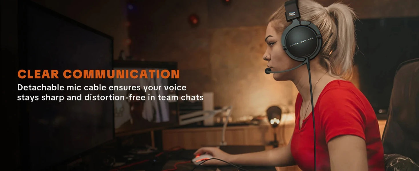 Cuffie cablate over-ear Talomen TOP W550X con driver da 50mm, bassi profondi, cavo rimovibile e microfono integrato – Headset per gaming, DJ, studio e ufficio