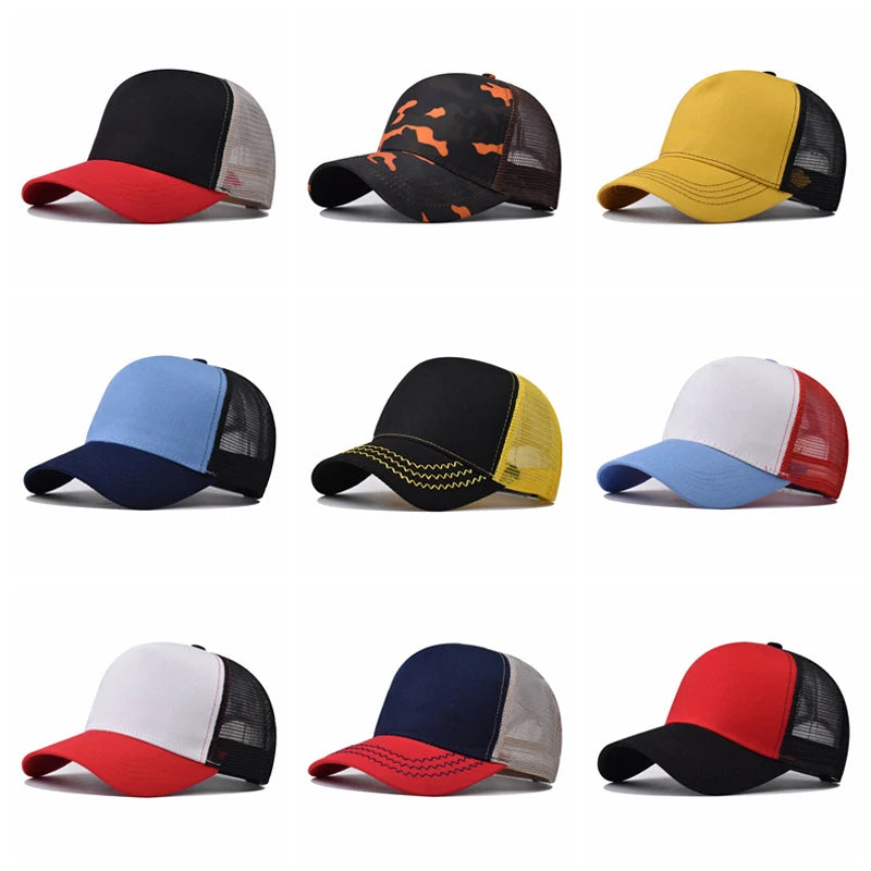 Baseballkasket til voksne Netkasket Lavt buet skygge Hat Unisex Sommerhat Åndbar hat med skygge Forår/efterår-kasket Hiphop-kasket med tæt pasform