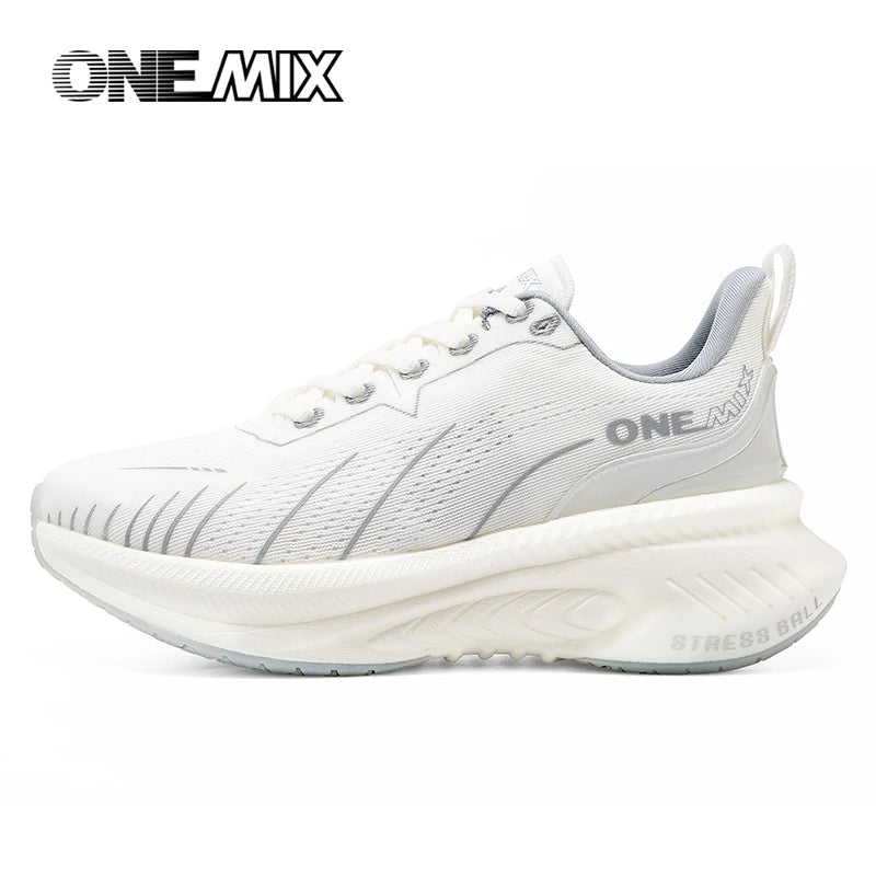 ONEMIX Novos Ténis de Corrida com Amortecimento para Homem, Adequados para Corredores Pesados, com Atacadores, Desportivos, Antiderrapantes, para Exterior, para Mulher e Homem