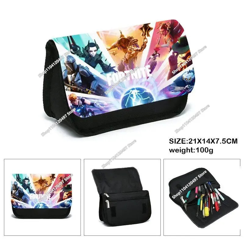 3pcs/set Fortnite Game Backpack Anime Cartoon Large Capacity Student Shcool Bags Pencil Bag Kawaii Lunch Bag Birthday Gifts