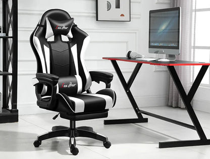 Ergonomic Gaming Chair for Home Office, Comfortable Esports Gamer Chair with Adjustable Armrests, Swivel Computer Desk Chair with Wheels