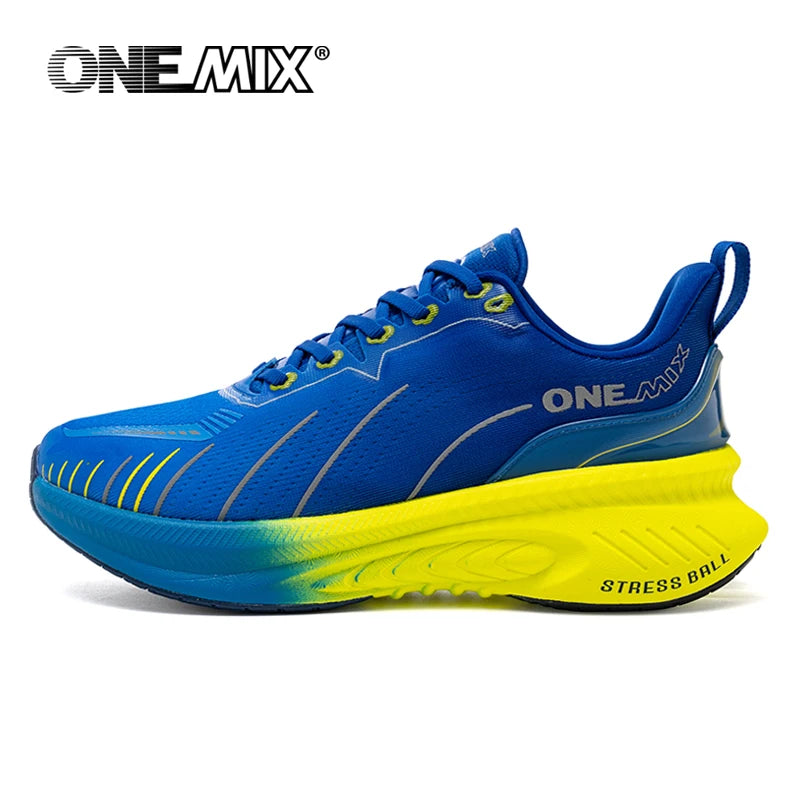 ONEMIX Novos Ténis de Corrida com Amortecimento para Homem, Adequados para Corredores Pesados, com Atacadores, Desportivos, Antiderrapantes, para Exterior, para Mulher e Homem