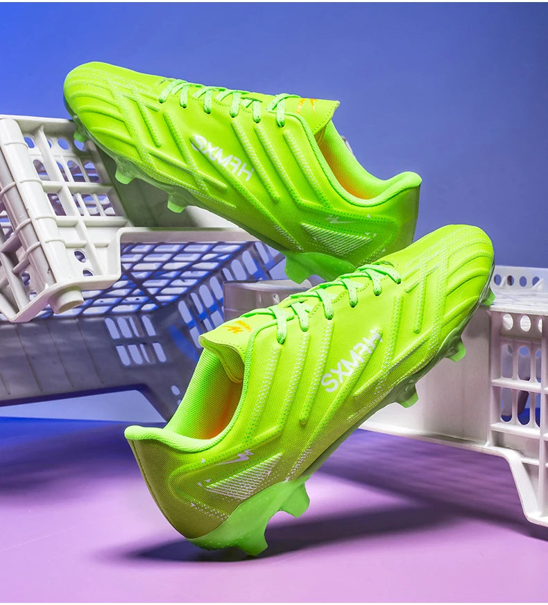 Chaussures de football Double Star Adult Youth AG : crampons antidérapants et résistants pour gazon artificiel et naturel, pour l'entraînement et les matchs, hommes et femmes