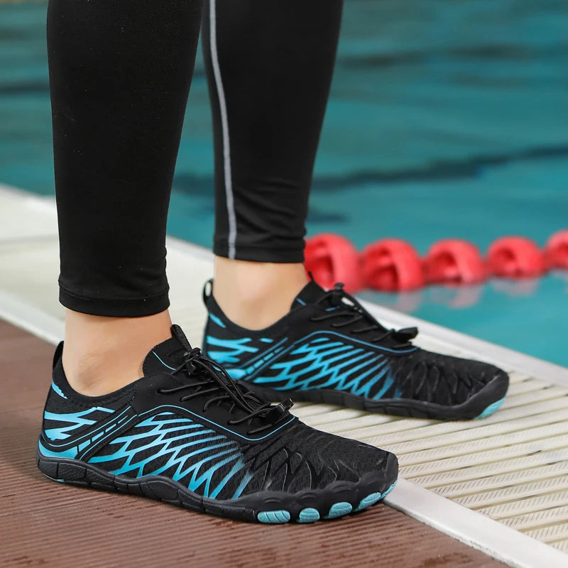 Men's Water Shoes and Women's Beach Barefoot Aqua Shoes, Quick-Dry Swimming, Wading Sports Sneakers for Upstream Boating, Fishing, Surfing