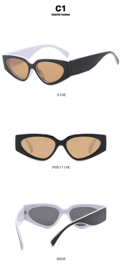 Módní sluneční brýle Cat Eye, malé oválné, dámské, pánské, trendy, Y2K, punkové, cestovní, vintage, UV400