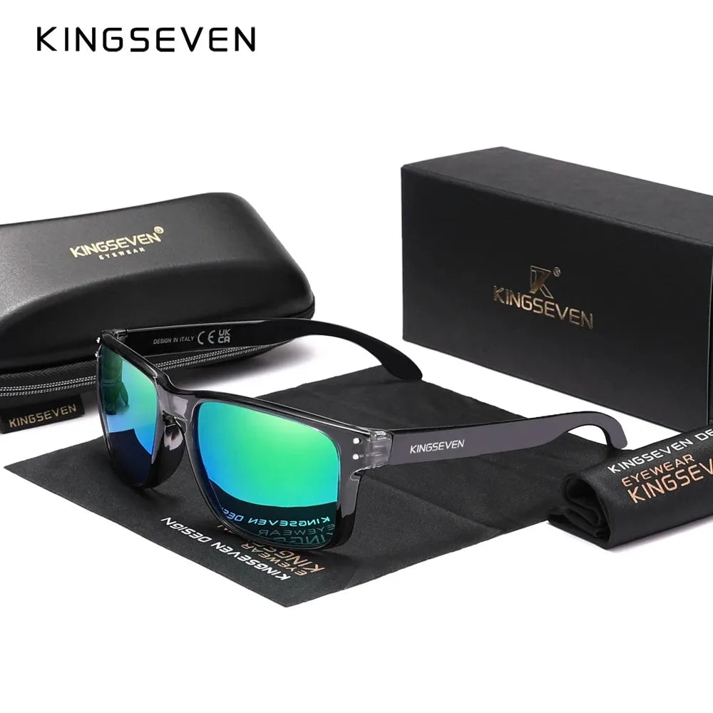 KINGSEVEN Obdélníkové retro polarizované sluneční brýle TR90 pro ženy a muže, cyklistické, UV400, horolezecké, s ochranou proti oslnění, outdoorové sportovní brýle