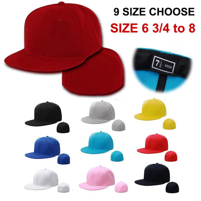 Helt täckande, åtsittande keps, New York-storlek, Plus Large, Trucker, herr, skärm, hiphop, enfärgad, baseball, snapback, blank, platt skärm, brim, Era