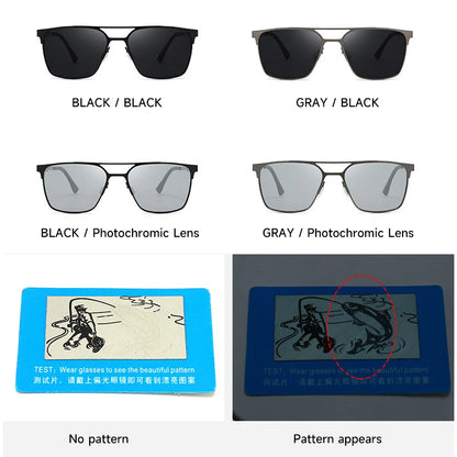 Fotochromatické polarizované sluneční brýle pro muže, UV400, sluneční brýle pro outdoorové aktivity, řízení, rybaření a piloty