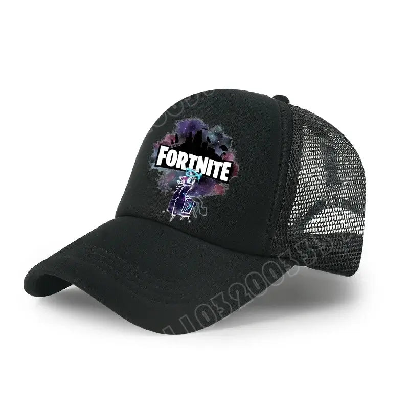 Șapcă de baseball Fortnite cu imprimeu de joc în stil desen animat, pălărie de vară pentru copii din plasă respirabilă, șapcă reglabilă cu cozoroc, cadou de ziua de naștere pentru copii