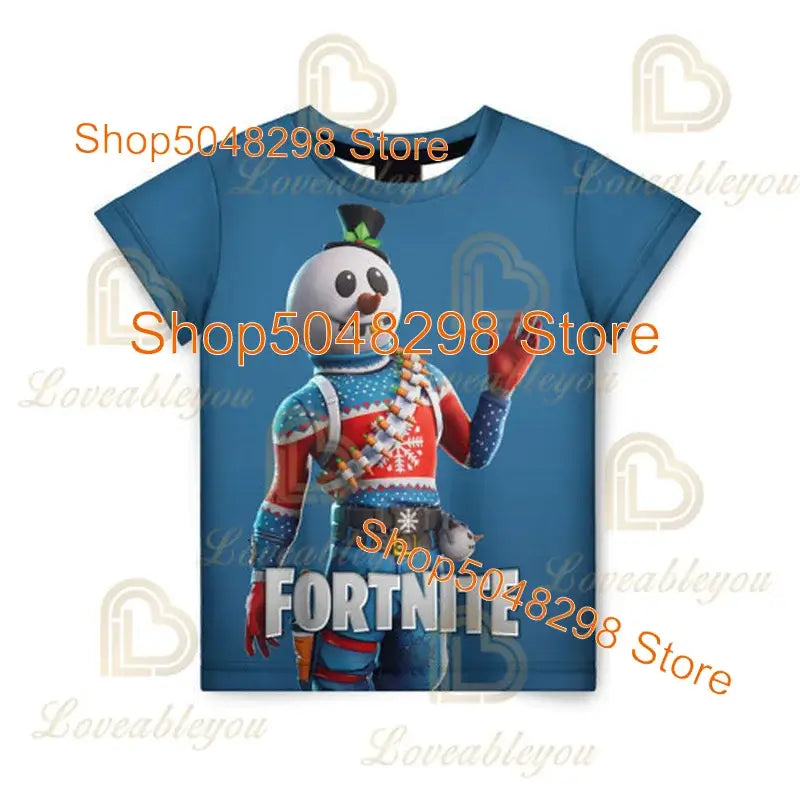 Cartoon Fortnite New Summer Children T Shirt 3D Printed Boys Girls Streetwear Adults Kids Clothes Funny Tee O-Neck Tops