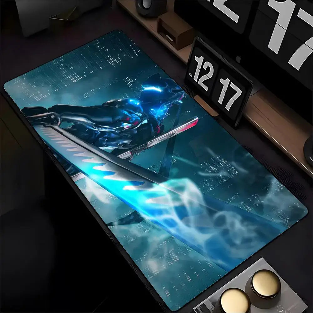 Mouse Pad Overwatch Genji, imprimare HD, pentru gameri pe computer, margine cusută, mouse pad antiderapant XXL90x40cm, suport pentru tastatură și birou PC