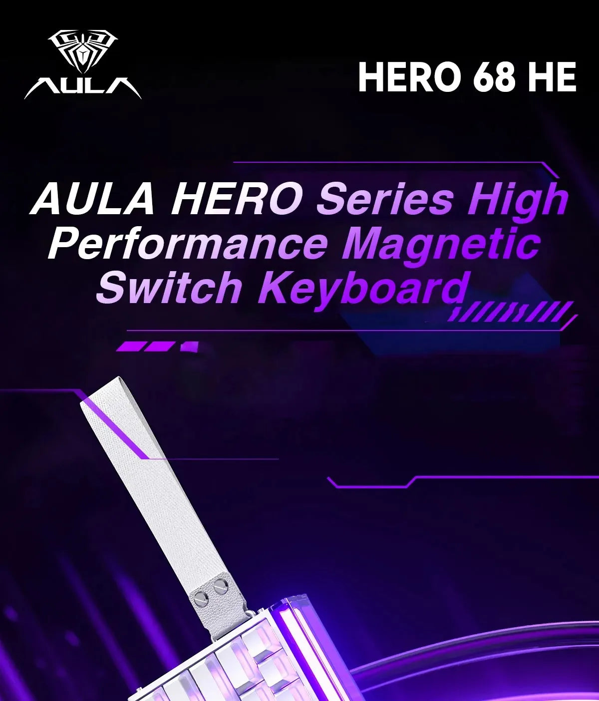 AULA HERO 68HE Magnet-Switch-Tastatur RGB Gaming Mechanische Tastatur Rapid Trigger 8K Return Kabelgebundene Esports Custom-Tastatur