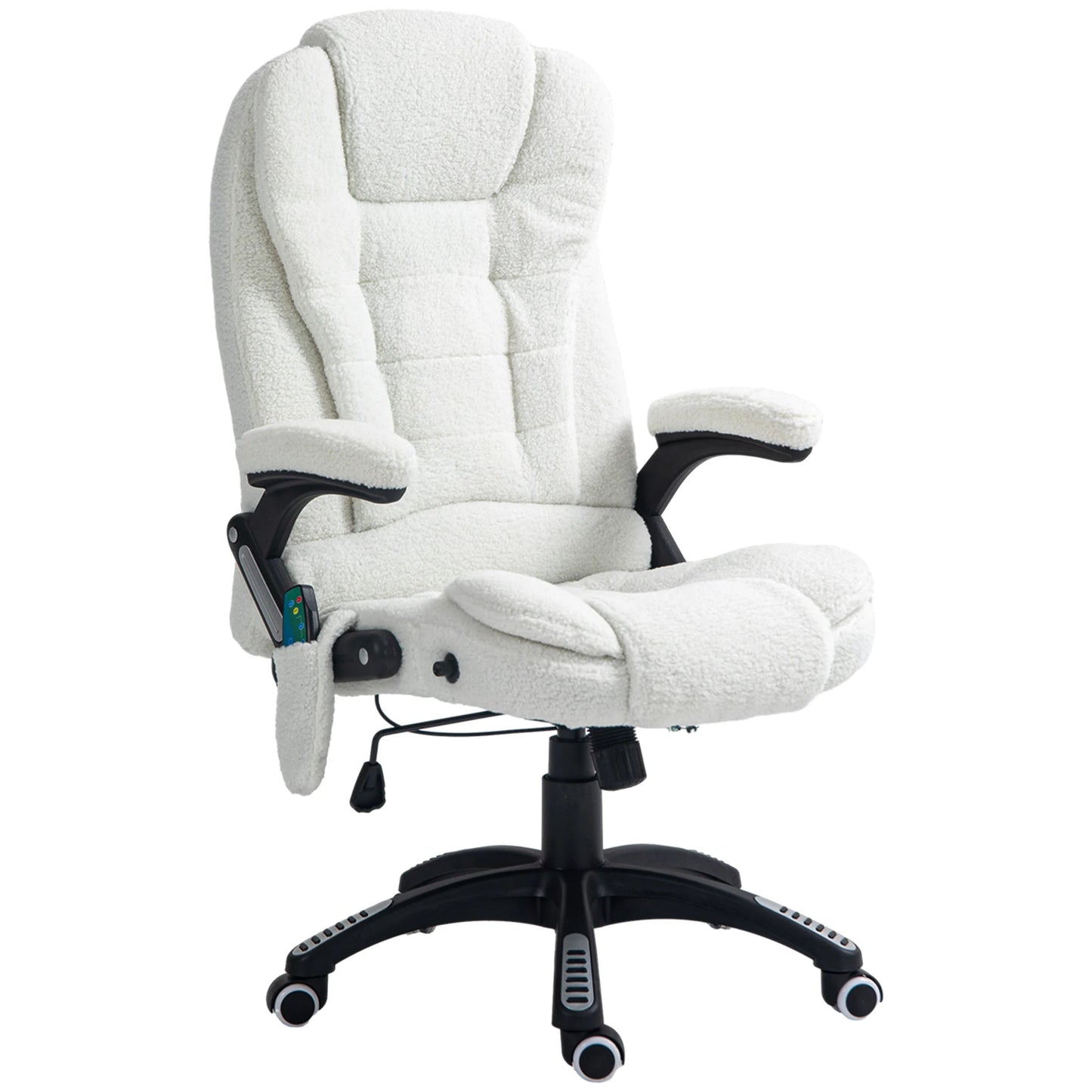 High-Tech Executive Office Chair with Lumbar Heating, Massage Function, 360° Swivel Ergonomic Fabric Desk Chair with Remote Control