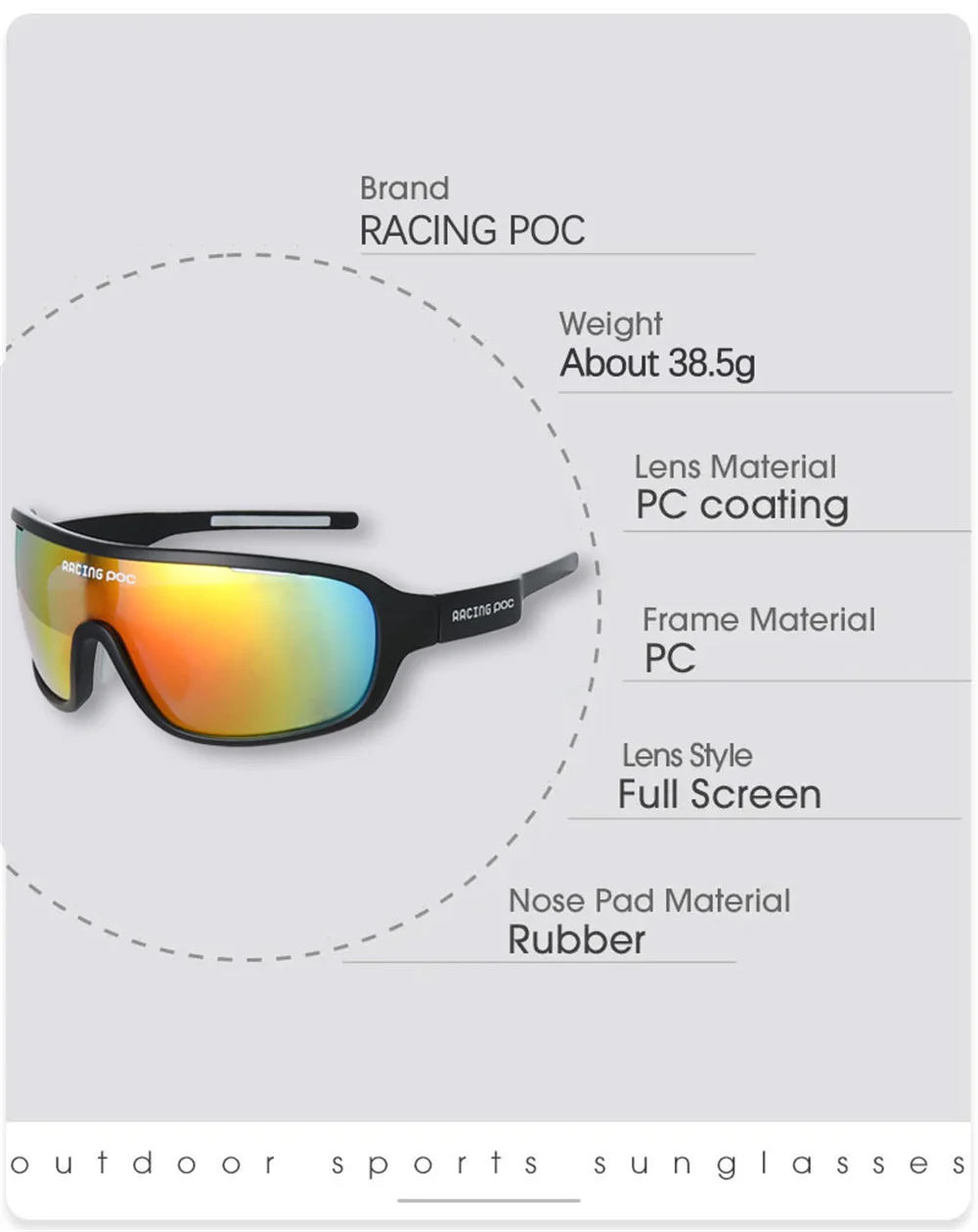 RACING POC Nové cyklistické brýle MTB brýle Cyklistické sluneční brýle Ochrana proti UV záření Lehké sportovní brýle pro muže a ženy Jízda v přírodě