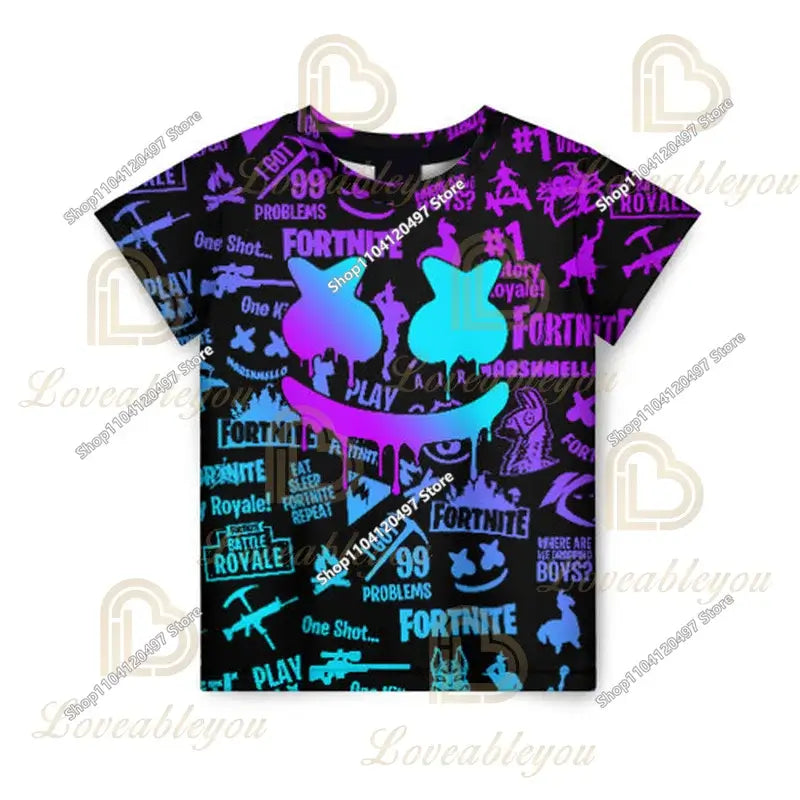 Fortnite T Shirt for Kids Banana Peely T-shirt Men's Women's Tshirt Battle Royale Game T Shirt Harajuku Summer Tops