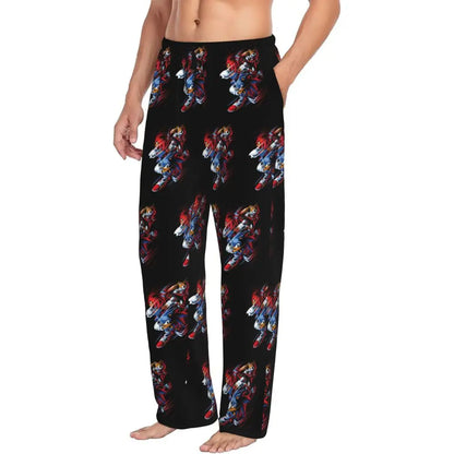 Custom Print Men's Soniced Pajama Pants Hedgehog Game Sleepwear Sleep Lounge Bottoms with Pockets
