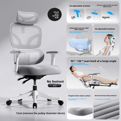 Ergonomic Office Chair with Lumbar Support, Adjustable Height Gaming Chair, Comfortable Computer Chair with Swivel Recliner Design for Home & Office