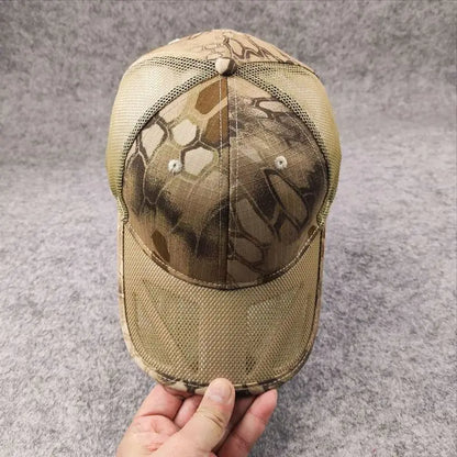 Atmungsaktive Sommer-Baseballkappe aus Mesh für Herren, für große Kopfgrößen, verstellbar, Freizeitkappe, Camouflage-Design, Outdoor-Dschungelkappe, Herren, 62 cm