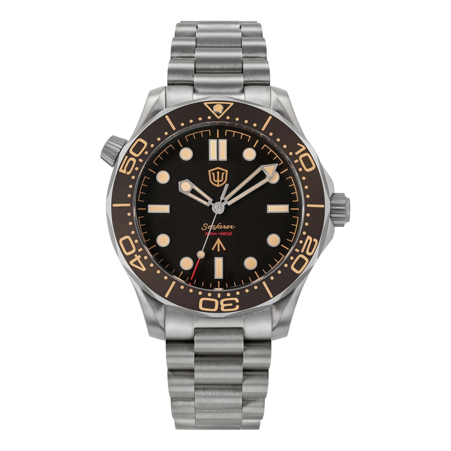 Watchdives 42mm Seafarer Grade 2 Titanium NTTD Dive Watch WD007Q V2 VH31 Sweep Second Quartz Movement Luminous Sapphire Watches