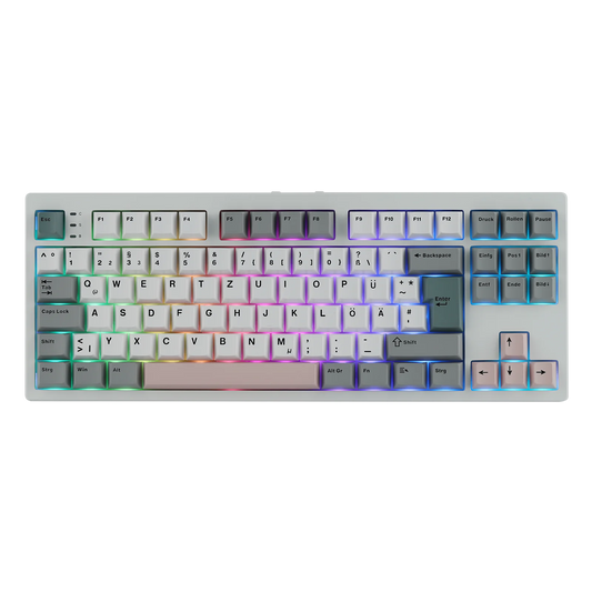 EPOMAKER TH87 ISO-DE Tenkeyless TKL Layout Wired/Bluetooth/2.4 GHz Wireless Mechanical Keyboard with 10000mAh Battery for PC/Mac