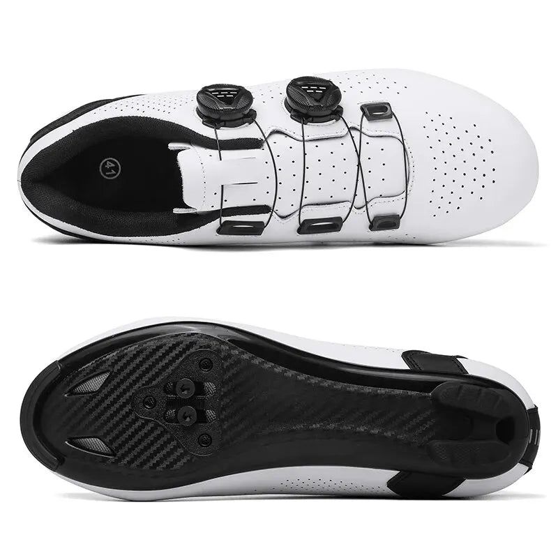 Chaussures de cyclisme VTT pour homme - Chaussures de sport pour vélo tout-terrain et vélo de route - Baskets de cyclisme plates pour la vitesse - Chaussures de VTT - Chaussures à crampons SPD