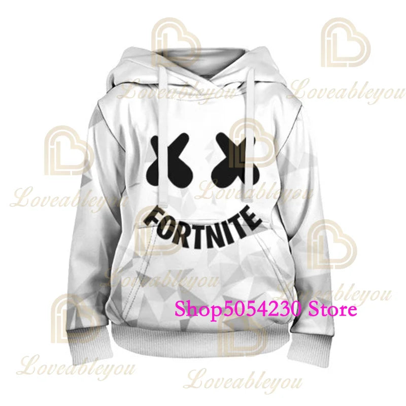 3D-gedruckter Llama Fortnite Hoodie Battle Royale Cartoon-Sweatshirt für Herren und Damen, Game-Hero-Kapuzenpullover für Teenager