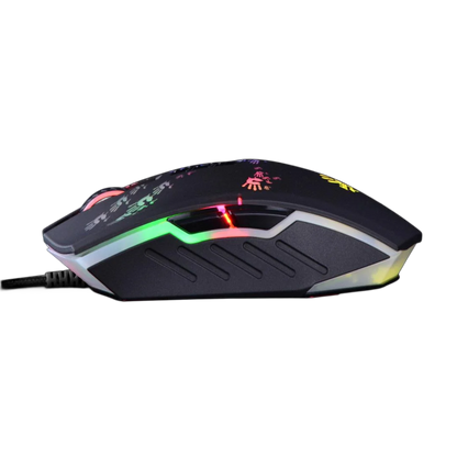 A4Tech Bloody A60 Gaming Mouse, RGB Mouse, Drag Click, 6200 CPI, 8 Macro Keys, X'Glide Metal Boot, 1000 Hz Adjustable