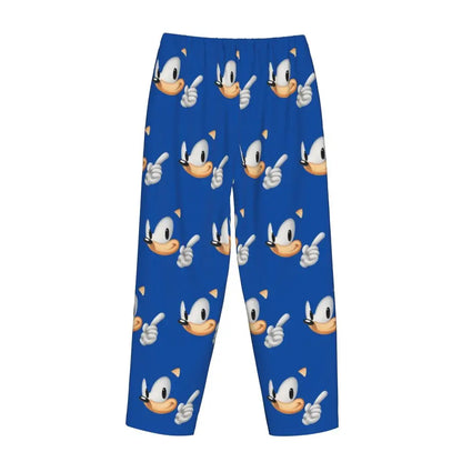 Custom Women Soniced Pajama Pants Printed Hedgehog Game Sleep Sleepwear Bottoms with Pockets