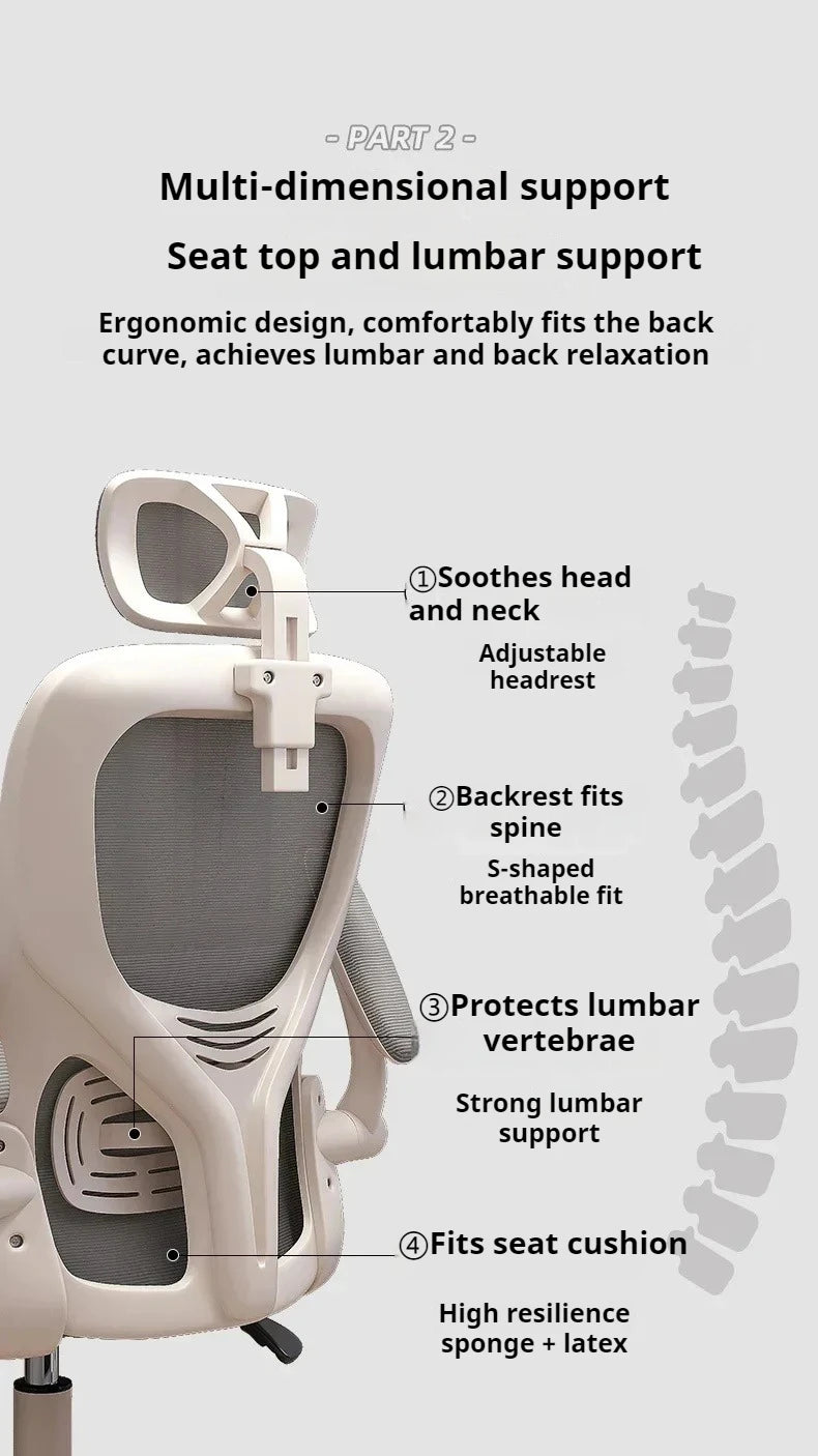 Ergonomic Recliner Computer Chair, Adjustable Swivel Office Gaming Chair with Wheels, Comfortable Lounge Accent Chair for Home Office & Living Room