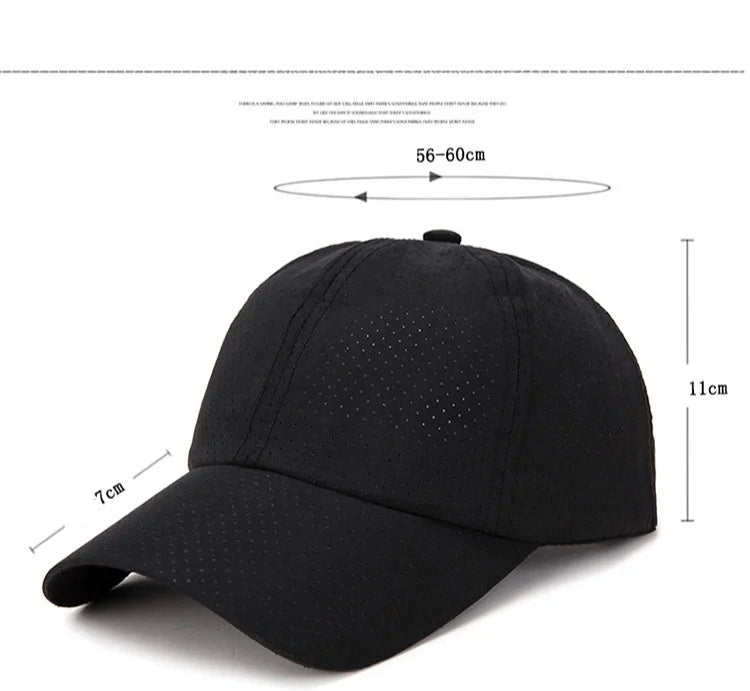 New Women Men Quick-Drying Spring Summer Baseball Cap Solid Breathable Snapback Hat Casual Fishing Sun Cap Hat For Women Men