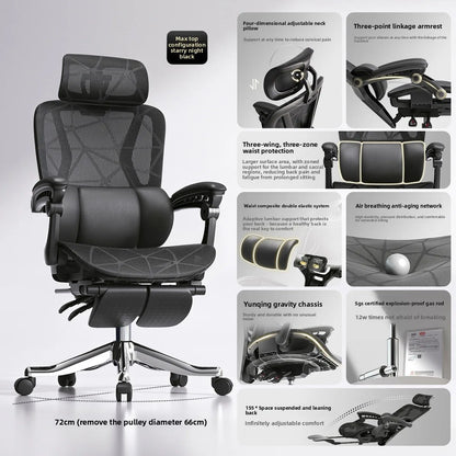 UVR Gaming Computer Chair Ergonomic Office Chair with Reclining Backrest, Adjustable Height, Comfortable Mesh Executive Swivel Chair for Home & Work