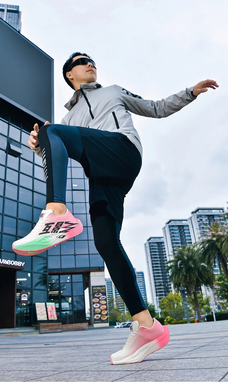 Heren Sport Carbon Board Specialiteit Ademend Lichtgewicht Dames Comfortabele Sportieve Antislip Sneakers Marathon Hardloopschoen