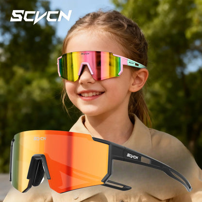 SCVCN Dívčí sportovní sluneční brýle Dětské cyklistické brýle Fotochromatické UV400 Chlapecké baseballové brýle Outdoorové brýle Sluneční brýle na běh a turistiku