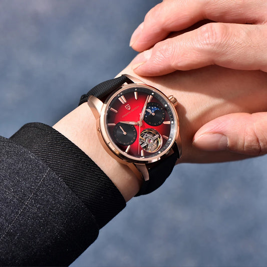 Montre pour homme Pagani Design, nouveau modèle, montre mécanique automatique de luxe, 41 mm, en acier inoxydable, étanche jusqu'à 10 bars, style « pilote »