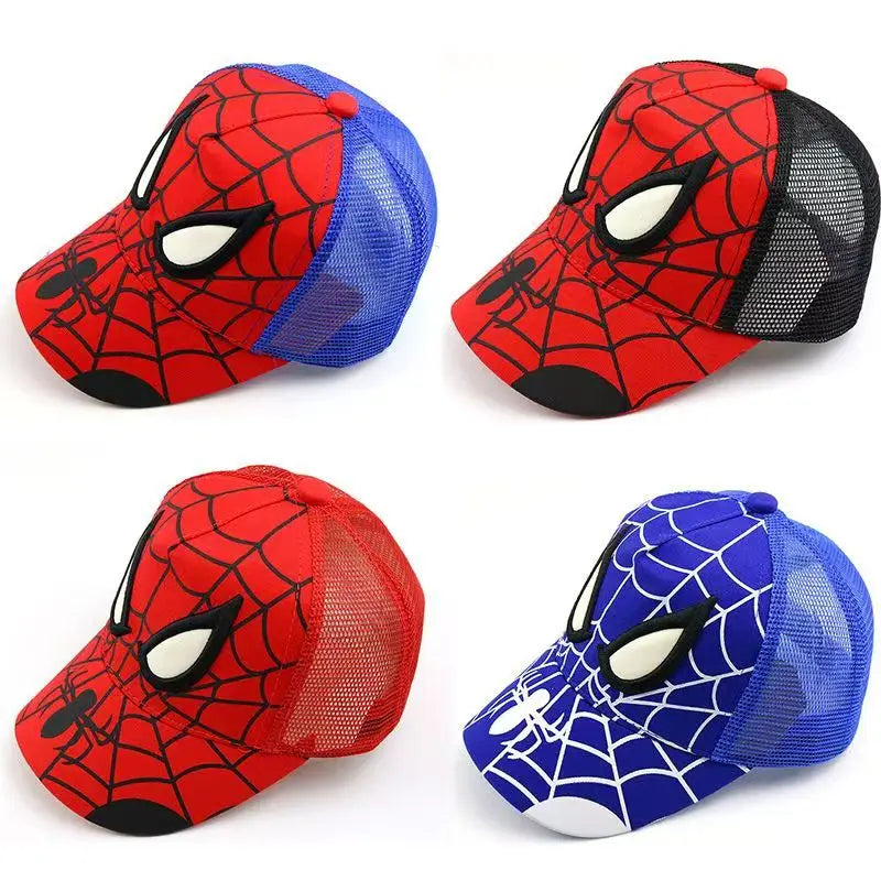 Boys' Spider-Man skin-friendly, breathable, sweat-absorbing baseball cap, mesh cap, cap with visor, sun hat