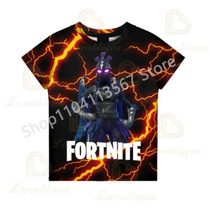 Children 100-160cm Hot Sale F-Fortnited Summer Boy T-shirt for Toddler Baby Funny Game T Shirts Fashion Girls Boys Birthday Gift
