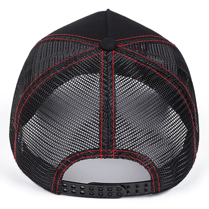 Modna czapka baseballowa z haftem orła dla mężczyzn i kobiet – letnia, oddychająca, z siateczką, z zatrzaskiem typu snapback, w stylu trucker